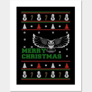 Owl Ugly Christmas Sweater Posters and Art